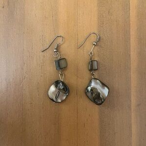 Shell and Bead Dangle Earrings